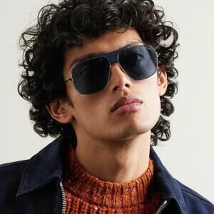 New! Tom Ford Tex TF1096 16V Sunglasses, Navy Blue Pilot, Authentic